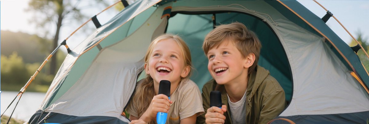 Campsites with a YLL mini karaoke machine