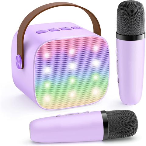 YLL Mini Karaoke Machine, Lavender with 2 Mics